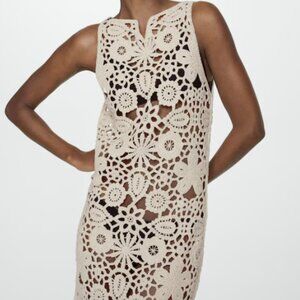 Mango - 100% Cotton Crochet Dress